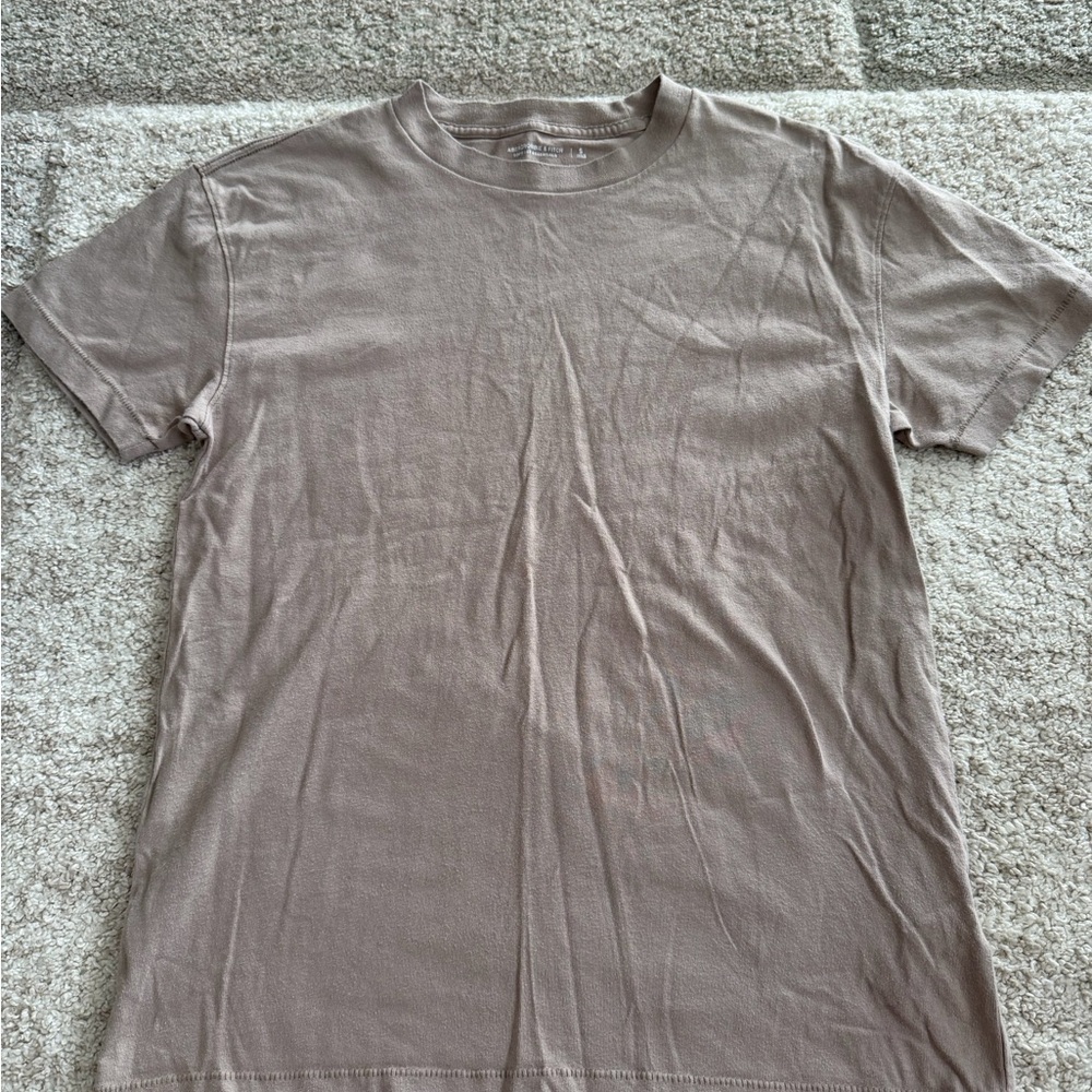 Abercrombie & Fitch Men's Beige Short Sleeve Tee